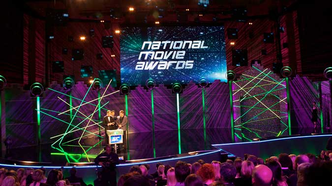 National Movie Awards 2010. Royal Festival Hall, London. Production Design: Nicoline Refsing, Rockart Design. Dominic Cooper. James Corden.
