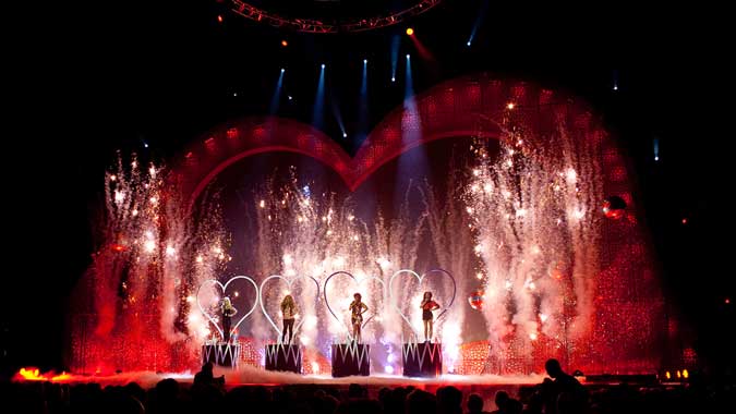 National Television Awards 2012. O2 Arena, London. Production Design: Nicoline Refsing, Rockart Design. 0706. Little Mix.