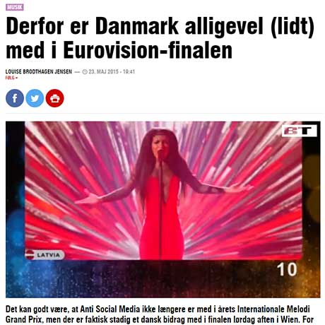 BT: Derfor er Danmark alligevel (lidt) med i Eurovision-finalen