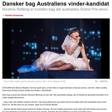 Eurovision 2016 - Ekstra Bladet: Nicoline Refsing is the woman behind the Australian Grand Prix-show